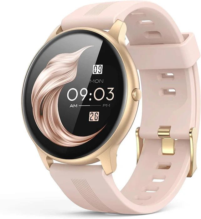 Pink Smart Watch for Women, Waterproof Fitness Smartwatch for Android & iOS IP68 Waterproof - Office Catch