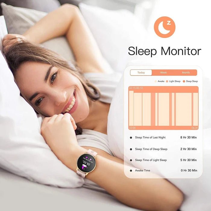Pink Smart Watch for Women, Waterproof Fitness Smartwatch for Android & iOS IP68 Waterproof - Office Catch