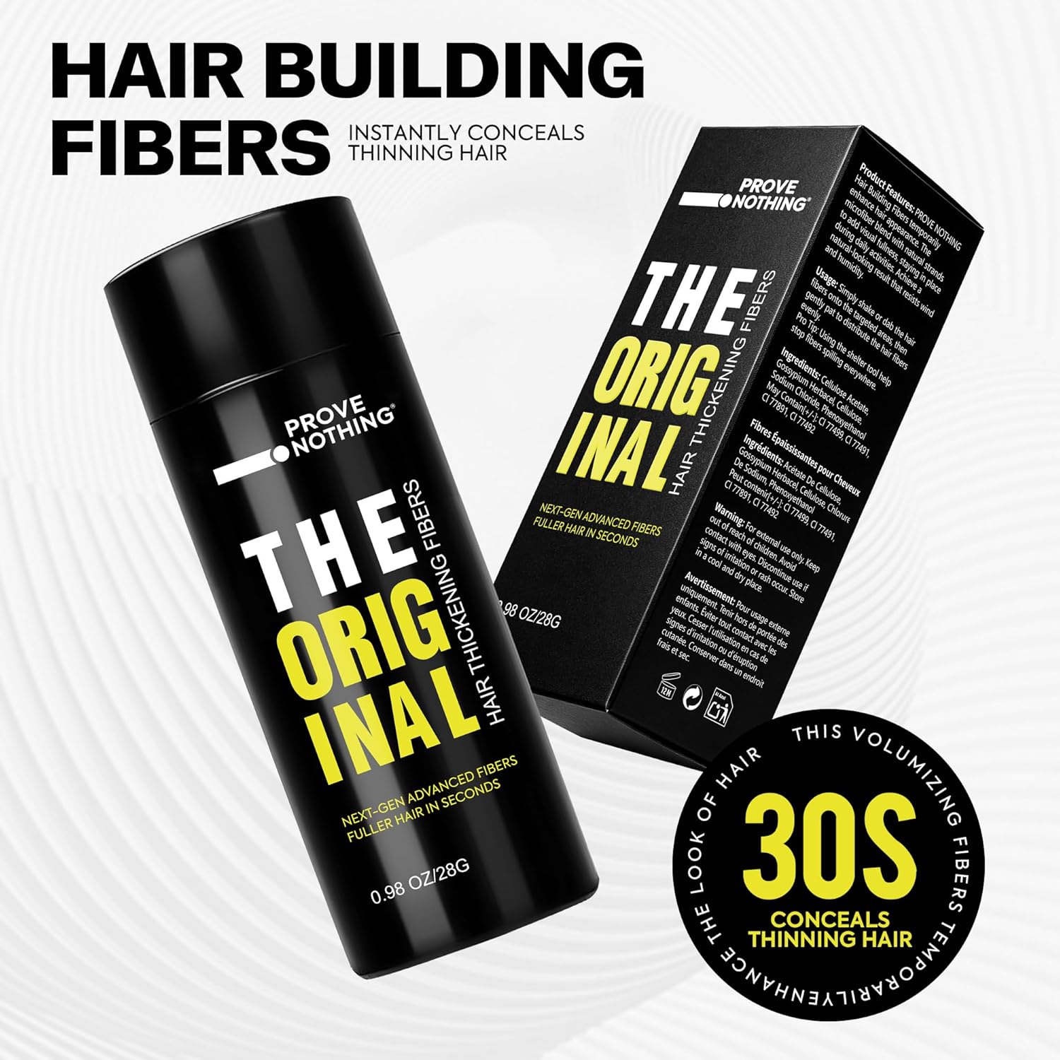 PROVE NOTHING Hair Fibres (28g) Instantly Fuller, Thicker Look Windproof & Sweatproof | Women and Men | Designed in Australia (Light Brown) - Office Catch