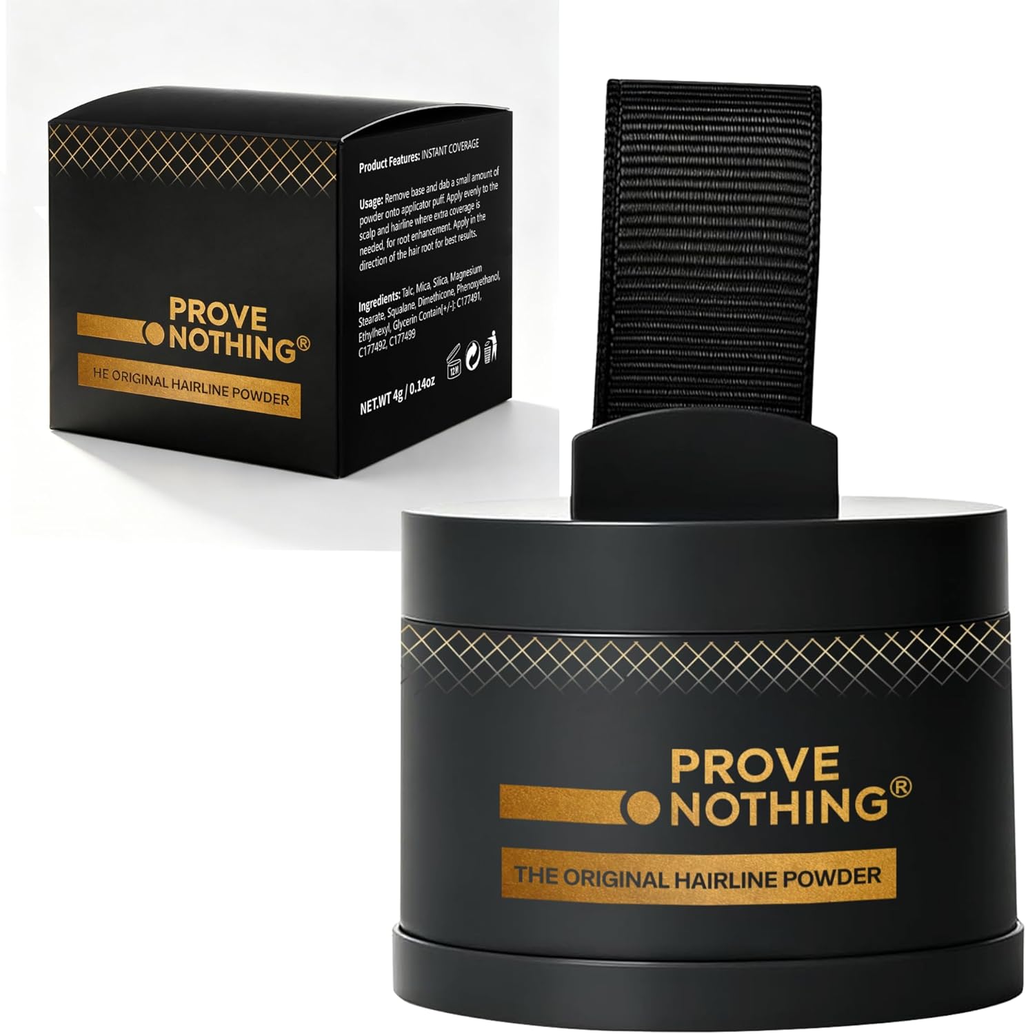 Prove Nothing Hairline Powder Root Touch - Up Designed in Australia, Gray Coverage, Bald Spot Concealer, Thinning Hair Fill - In Powder, Sweat & Water Resistant, 24 - Hour Wear for Women & Men (Dark Brown) - Office Catch