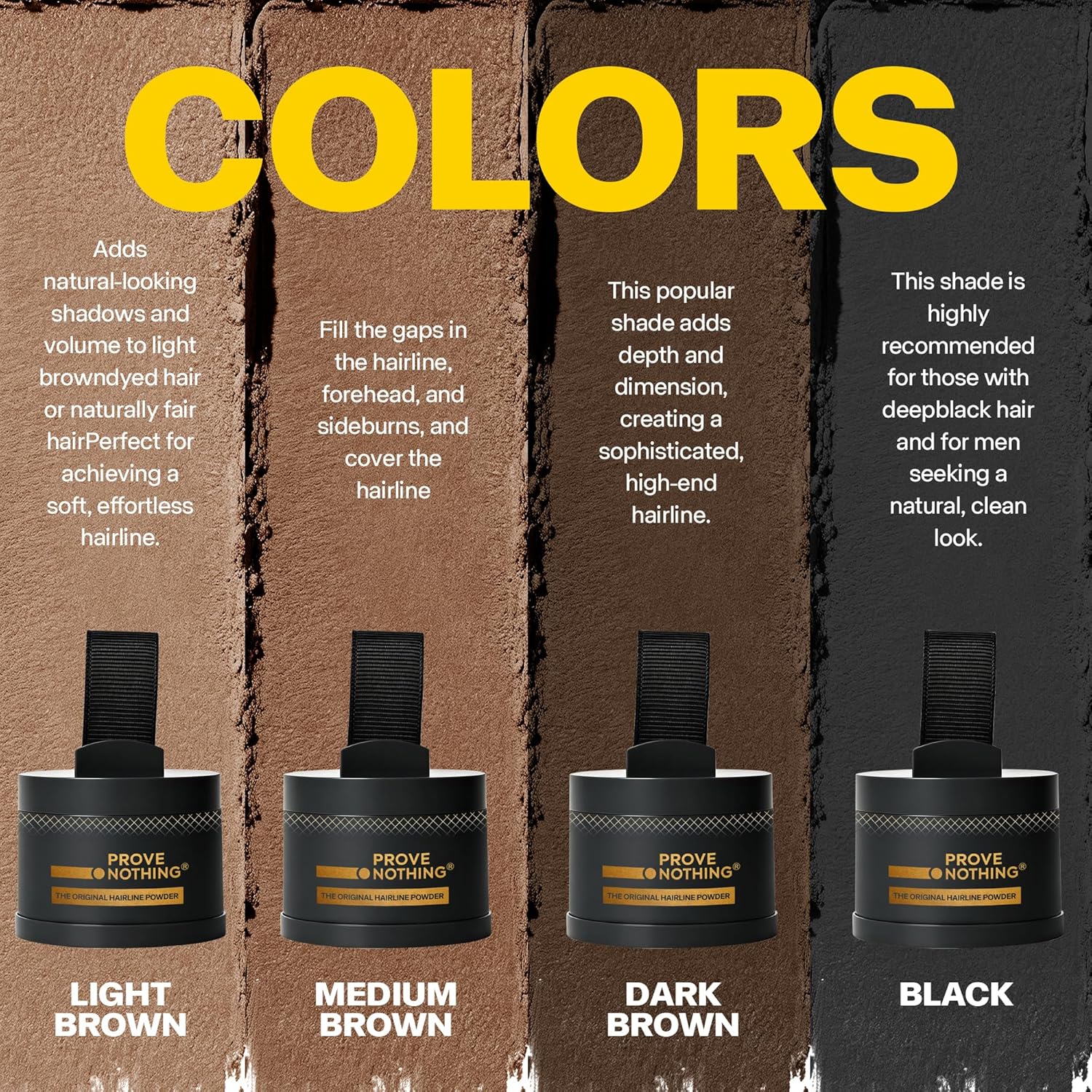 PROVE NOTHING Hairline Powder Root Touch - Up Designed in Australia, Gray Coverage, Bald Spot Concealer, Thinning Hair Fill - In Powder, Sweat & Water Resistant, 24 - Hour Wear for Women & Men (Medium Brown) - Office Catch