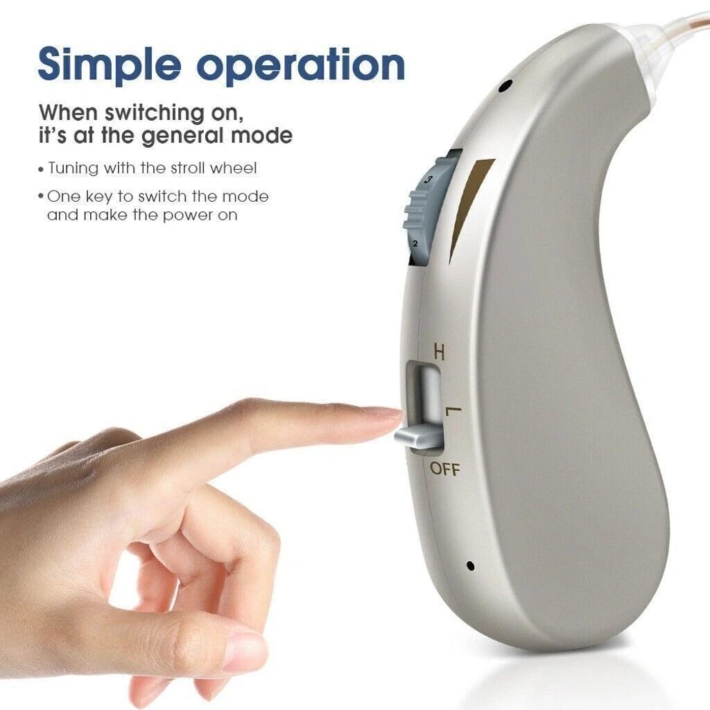 Rechargeable Digital Hearing Aid Behind The Ear | Sound Amplifier Invisible | Noise Reduction Chip - Office Catch