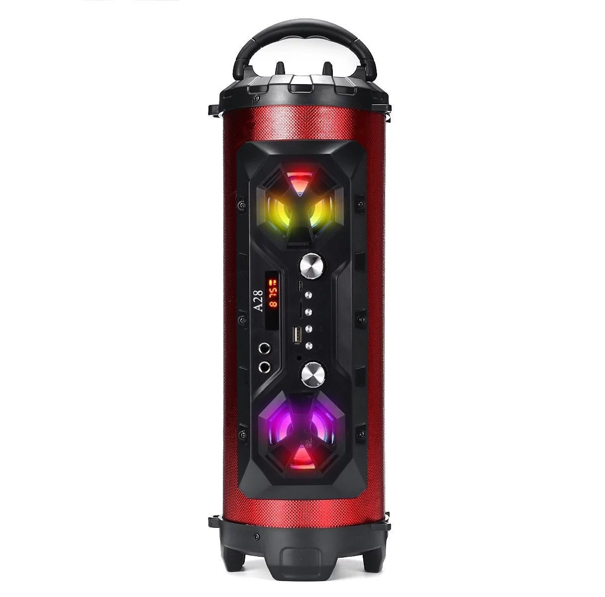 Red Portable Bluetooth Speakers, Bluetooth Boombox with Subwoofer, FM Radio RGB EQ Stereo Sound Bass Wireless Indoor/Outdoor Speaker - Office Catch