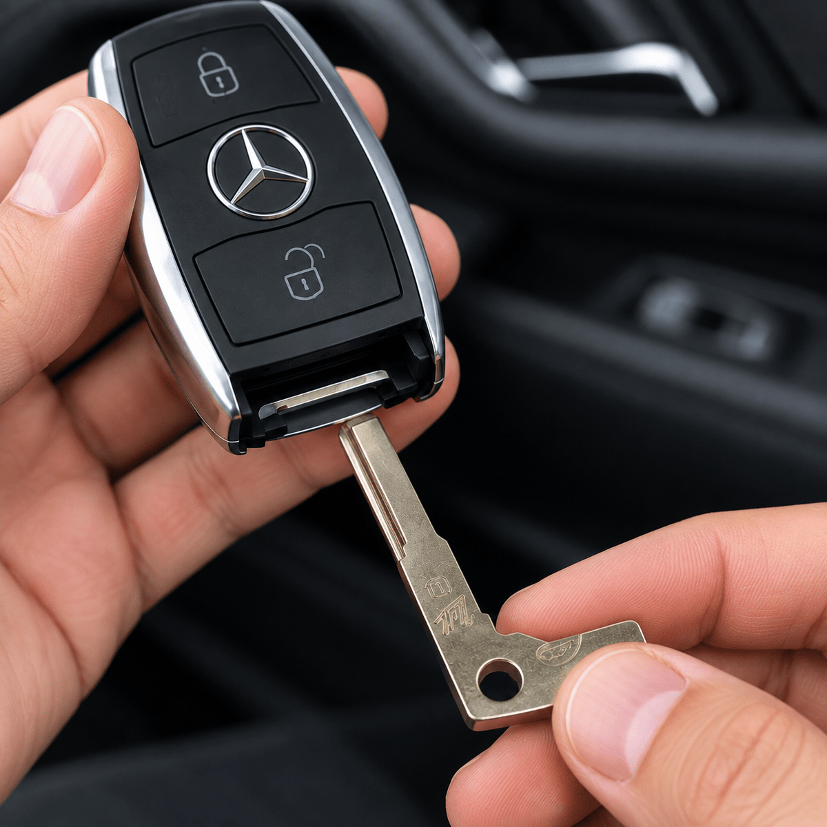 Remote Smart Key Uncut Blank Emergency Insert Small Key for Mercedes - Office Catch