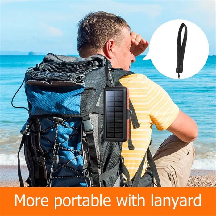 “Solar Power Bank 63,200mAh – Portable Charger with Dual Outputs, Flashlight & Hand Crank for Camping and Survival - Office Catch