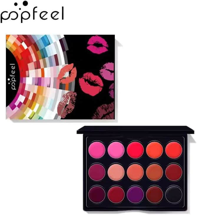 TAVICE 15 - Color Lip Gloss Palette Makeup Set with Lipstick and Vanity Case, Ideal for Professional and Personal Use - Office Catch