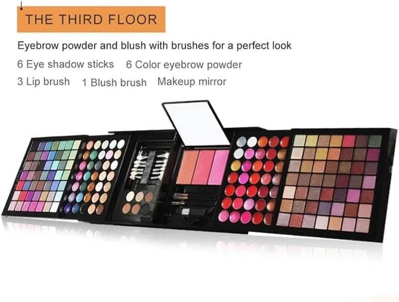TAVICE 177 - Color Professional Makeup Kit Eyeshadow Palette with Blush, Lip Gloss, Concealer & Eyebrow Powder - Office Catch