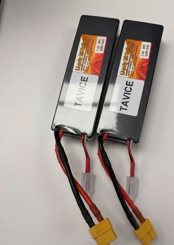 TAVICE 2 Pack 2S LiPo Battery 7.4V 5200mAh 80C Hard Case with T Connector Compatible with RC Cars, Trucks & Vehicles - Office Catch