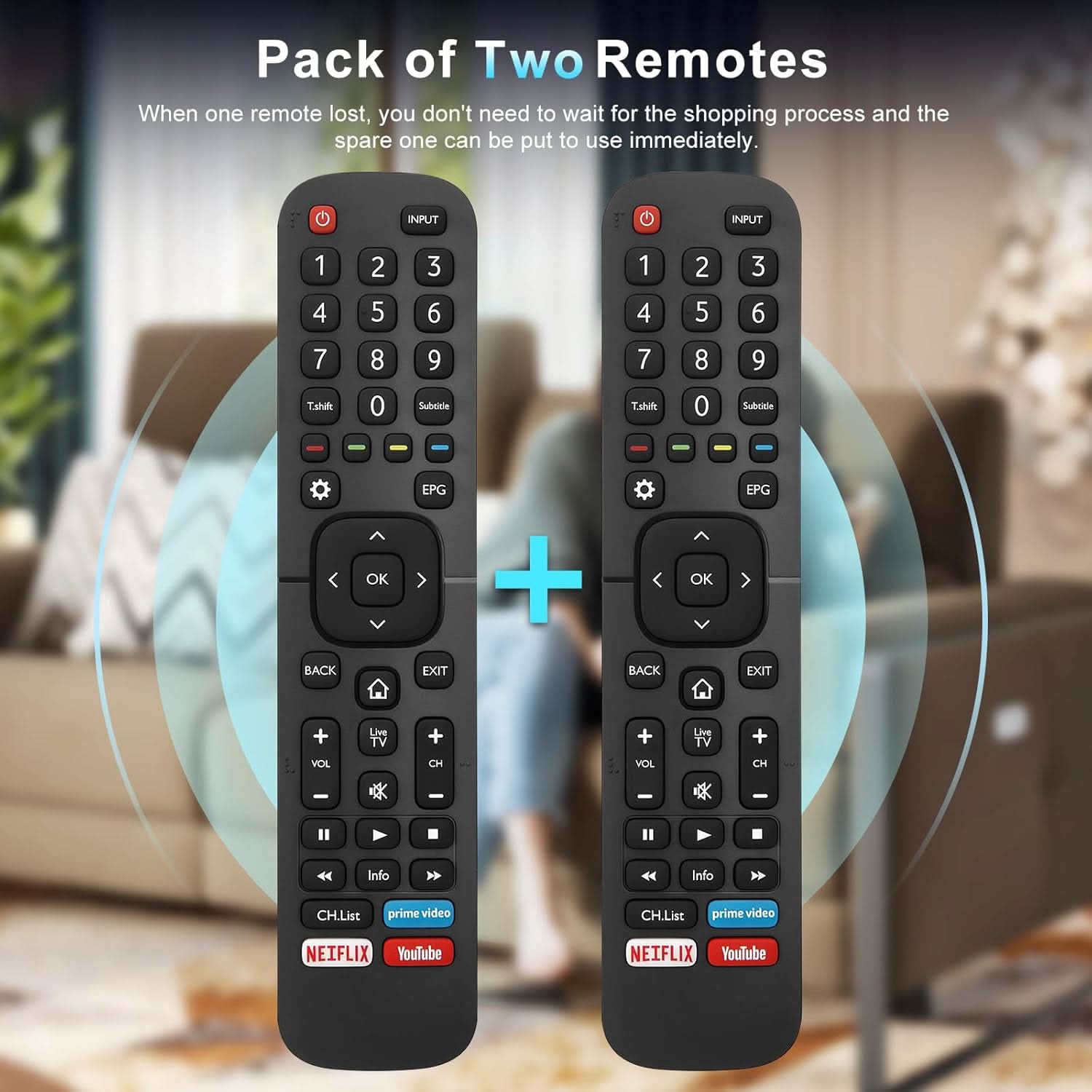TAVICE 2 PACK EN2BS27H Replacement Remote Control – Compatible with Hisense TVs (Many 4K &amp; UHD Models) - Office Catch