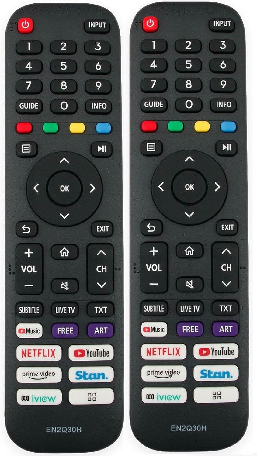 TAVICE 2 PACK EN2Q30H Remote control fit for HISENSE VIDAA TV 65Q7, 65SX, 70S5, 100L5F, 100S8 - Office Catch