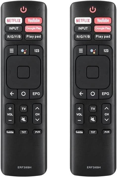 TAVICE 2 PACK ERF3I69H Remote Control for HISENSE TV 50RG 55RG 65RG RG SERIES ERF3169H - Office Catch