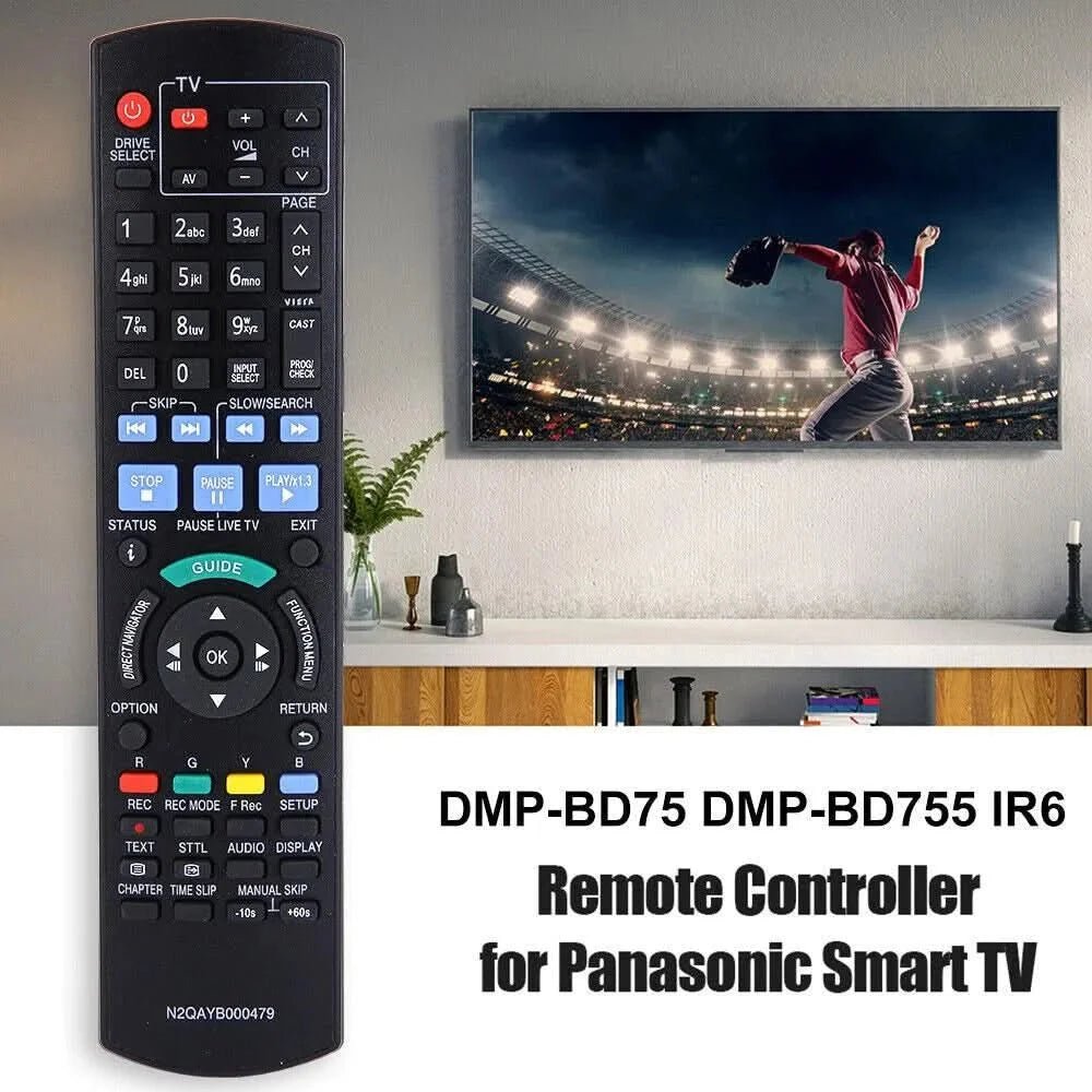 TAVICE 2 PACK For PANASONIC Replacement Remote Control TV DVD Blue Ray DMP - BD75 DMP - BD755 IR6 - Office Catch