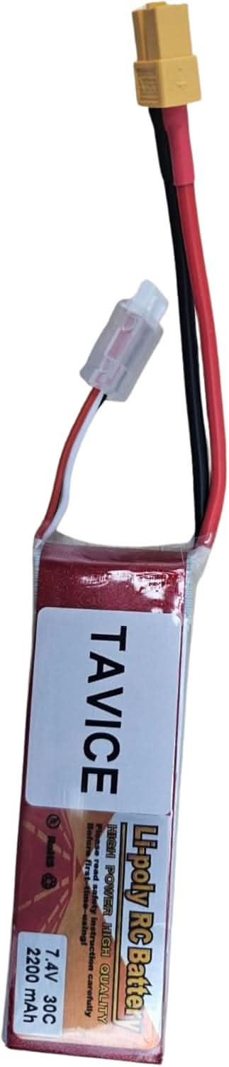 TAVICE 2S LiPo Battery 7.4V 2200mAh 30C Compatible with RC Cars, Trucks, Airplanes & Boats - Office Catch