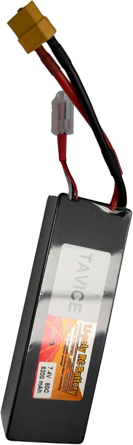 TAVICE 2S LiPo Battery 7.4V 5200mAh 80C Hard Case with T Connector Compatible with RC Cars, Trucks & Vehicles - Office Catch