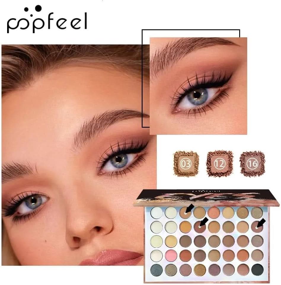 TAVICE 40 - Color Eyeshadow Palette Earth Tone Matte & Shimmer Shades with Contour, Professional Eye Makeup - Office Catch