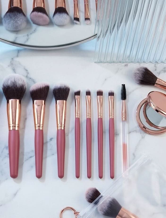 TAVICE 40 - Color Eyeshadow Palette with 8 - Piece Makeup Brush Set Earth Tone Cosmetic Collection - Office Catch