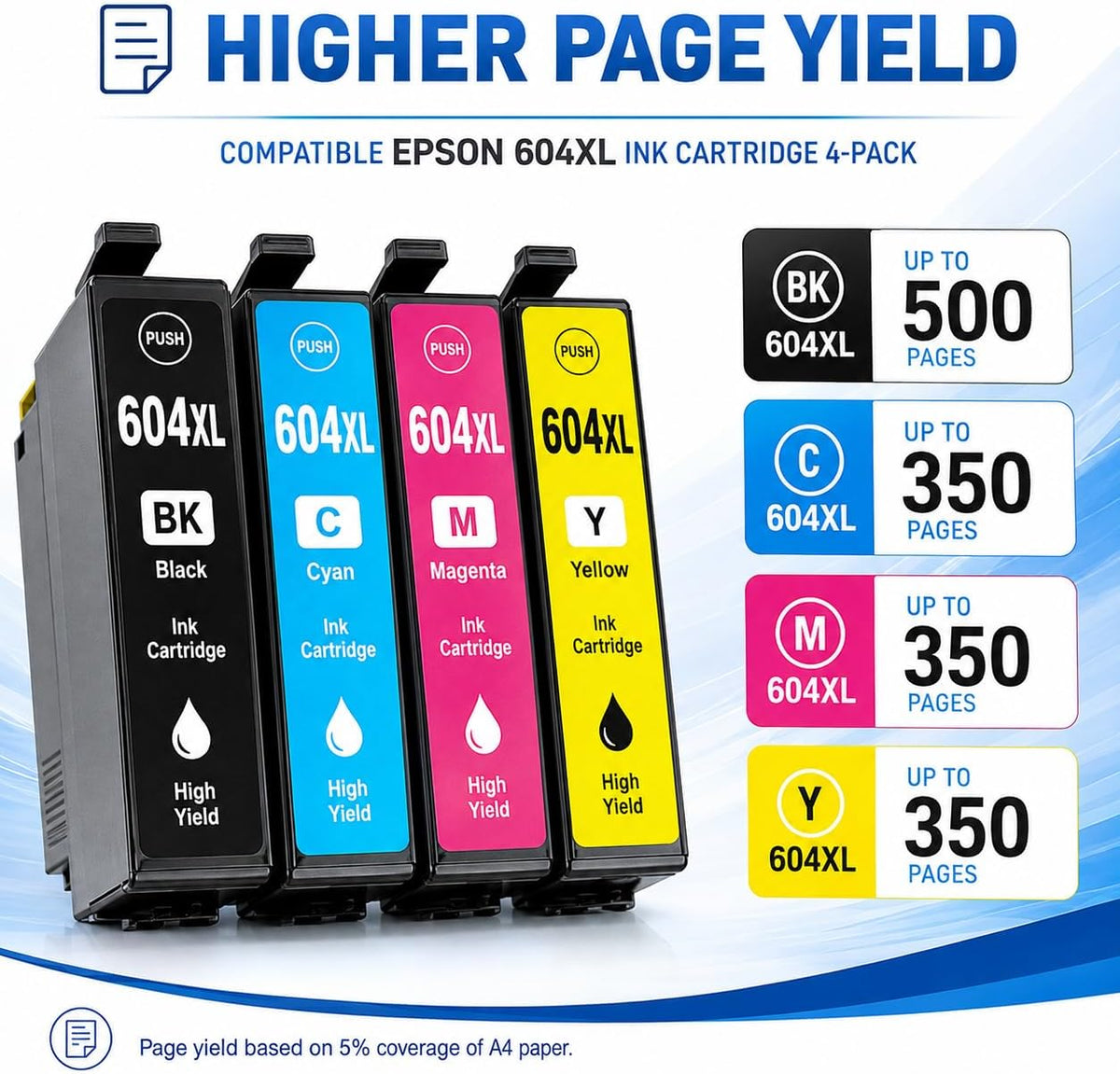 TAVICE 4PK 604XL Ink Cartridges Compatible with Epson XP-2200 XP-3200 XP-4200 WF-2910 WF-2930 - Office Catch