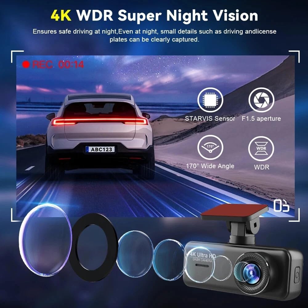 TAVICE 6 Lens 4G Dash Cam 4K Front & 2K Rear Camera, Sony STARVIS IMX335 & IMX307, Video Recorder for Car - Office Catch