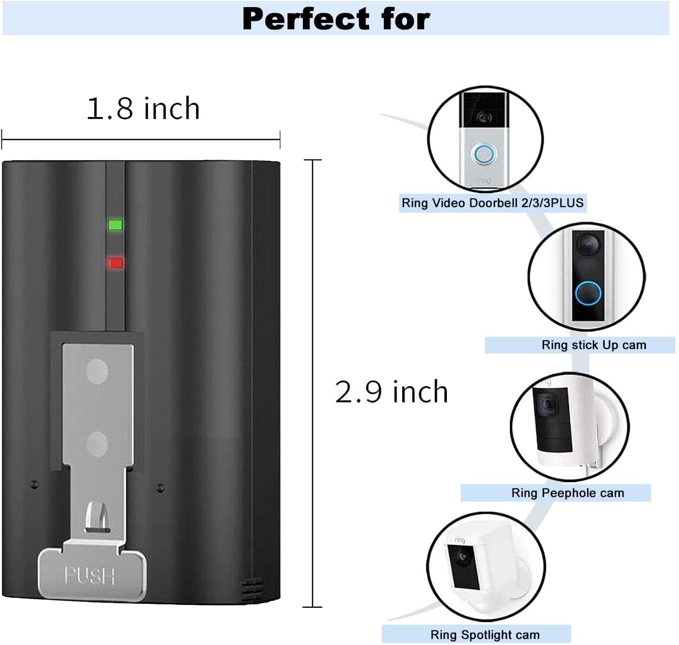 TAVICE 6040mAh 2 - Pack Rechargeable Lithium - Ion Batteries with Charging Station for Ring Video Doorbell 2/3/4, Spotlight Cam, and Stick Up Cam - Office Catch