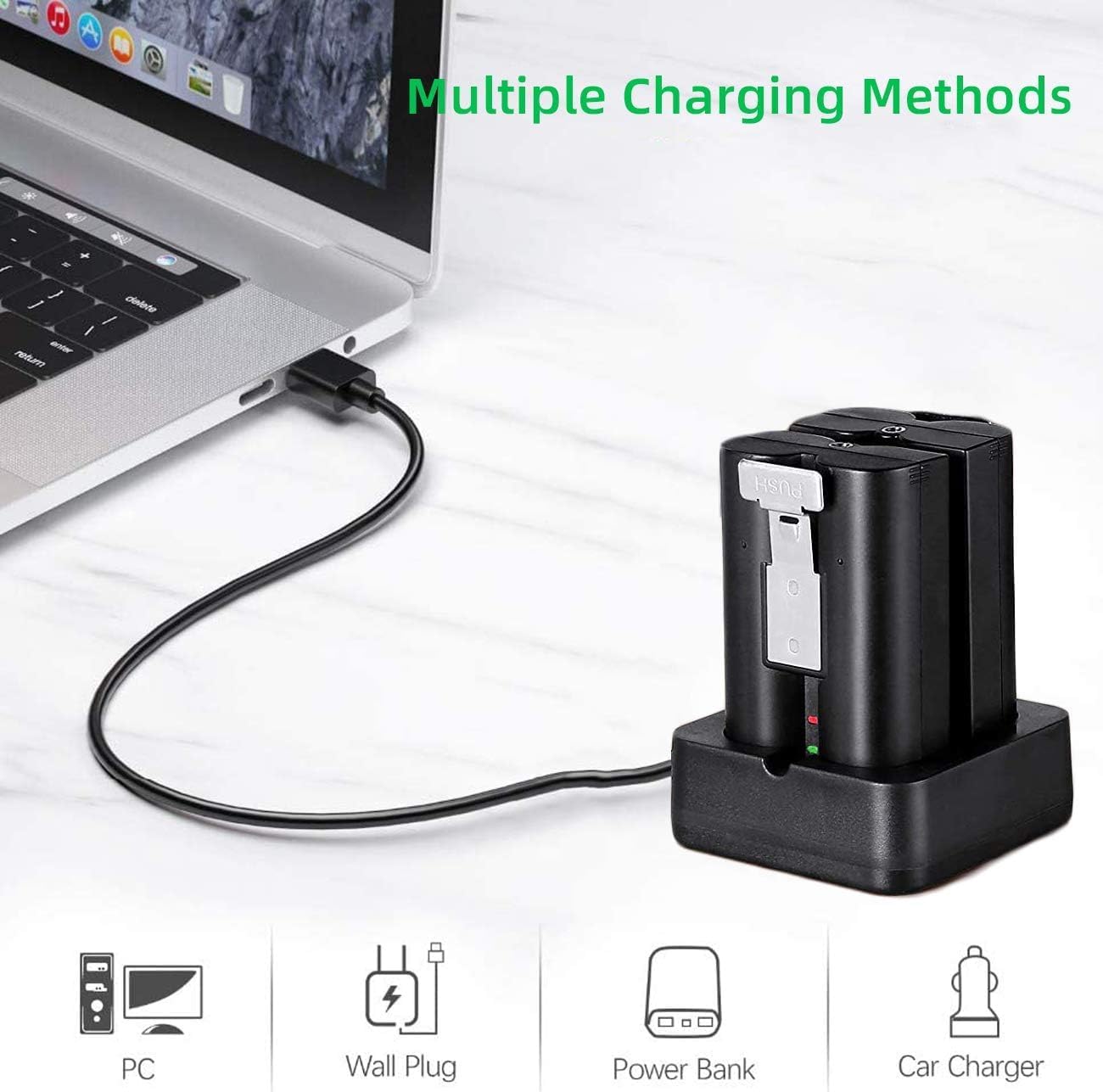 TAVICE 6040mAh 2 - Pack Rechargeable Lithium - Ion Batteries with Charging Station for Ring Video Doorbell 2/3/4, Spotlight Cam, and Stick Up Cam - Office Catch