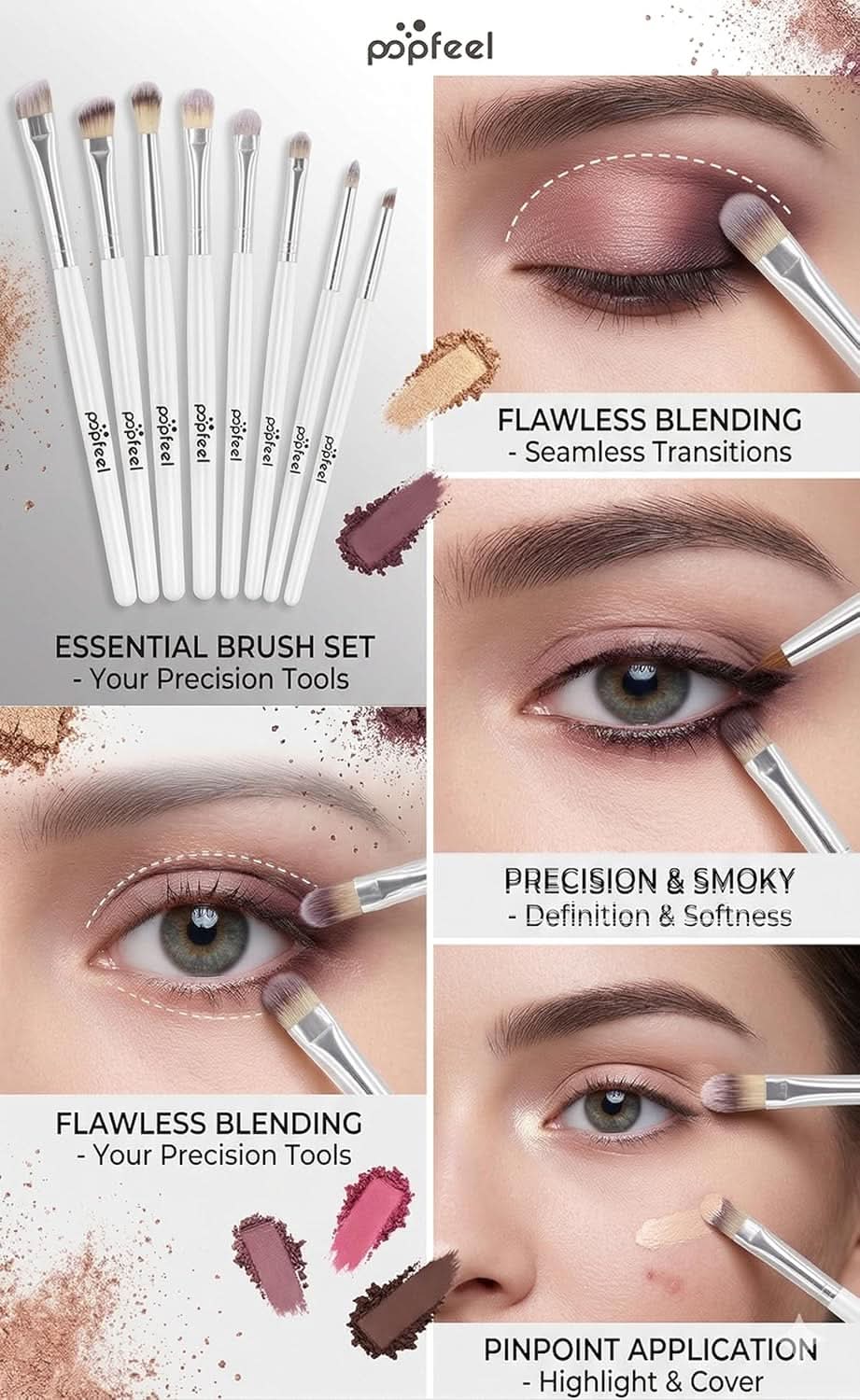 TAVICE 7 PCS Professional Eye Makeup Brushes Set - Office Catch