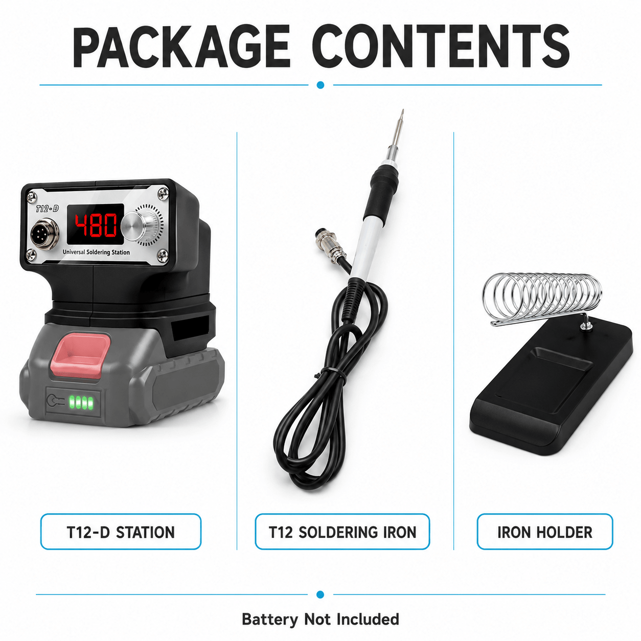TAVICE 70W Cordless Soldering Iron Compatible with Milwaukee Makita DeWalt 18V Batteries, 150-480C Digital Temperature Control - Office Catch