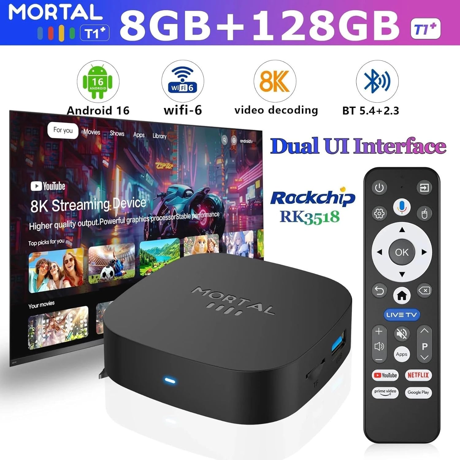 Tavice Android TV Box 8K Ultra HD | 5G WiFi Streaming Media Player with Quad - Core Processor, HDMI Output & Plug - and - Play Setup - Office Catch