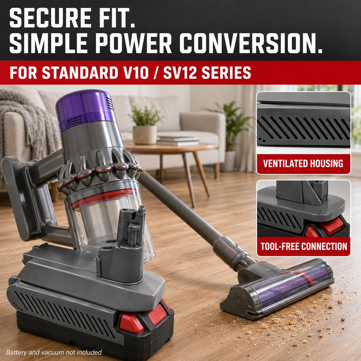 TAVICE Battery Adapter Converter Compatible with Milwaukee M18 18V Battery to Dyson V10 Vacuum Cleaner - Office Catch