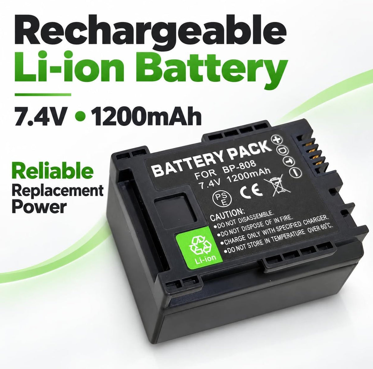 TAVICE BP-807 BP-807D BP-808 BP-808D BP-809 BP-809B BP-809S Replacement Battery Compatible with Canon Camcorders - Office Catch