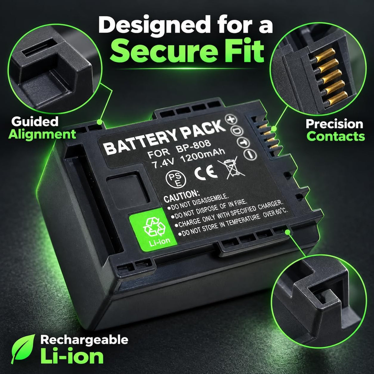 TAVICE BP-807 BP-807D BP-808 BP-808D BP-809 BP-809B BP-809S Replacement Battery Compatible with Canon Camcorders - Office Catch