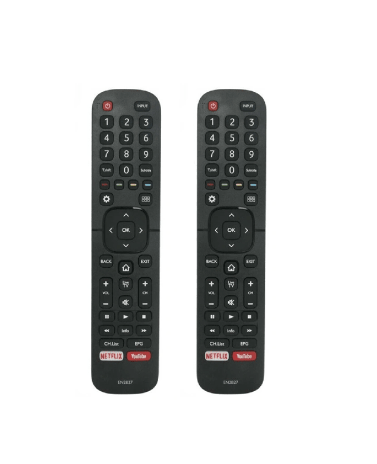Tavice Compatible Hisense EN2B27 TV Remote Control Replacement – 2 Pack (EN - 2B27 / RC3394402/01 / 3139 238) - Office Catch