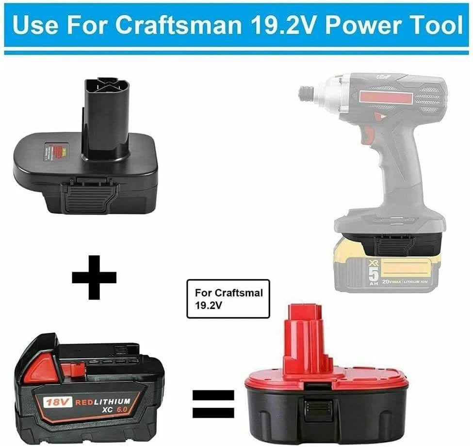 TAVICE DM18GL Battery Adapter Compatible with Milwaukee M18 & DeWalt 18V/20V Batteries for Craftsman 19.2V Power Tools Converter (Battery Not Included) - Office Catch