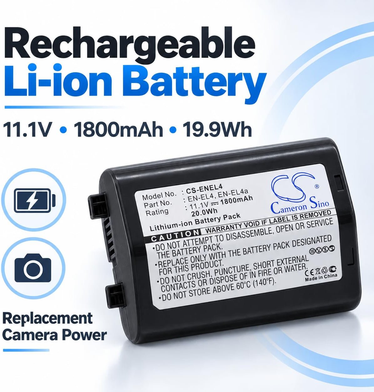 TAVICE EN-EL4 EN-EL4a Replacement Battery Compatible with Nikon D3 D3S D3X D2H F6 Cameras - Office Catch
