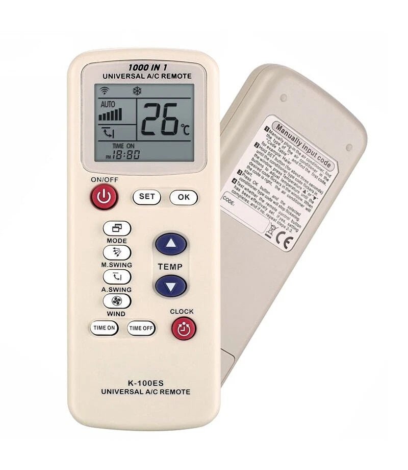 Tavice K - 100ES Universal Air Conditioner Remote Control (1000 in 1) – 2 Pack - Office Catch