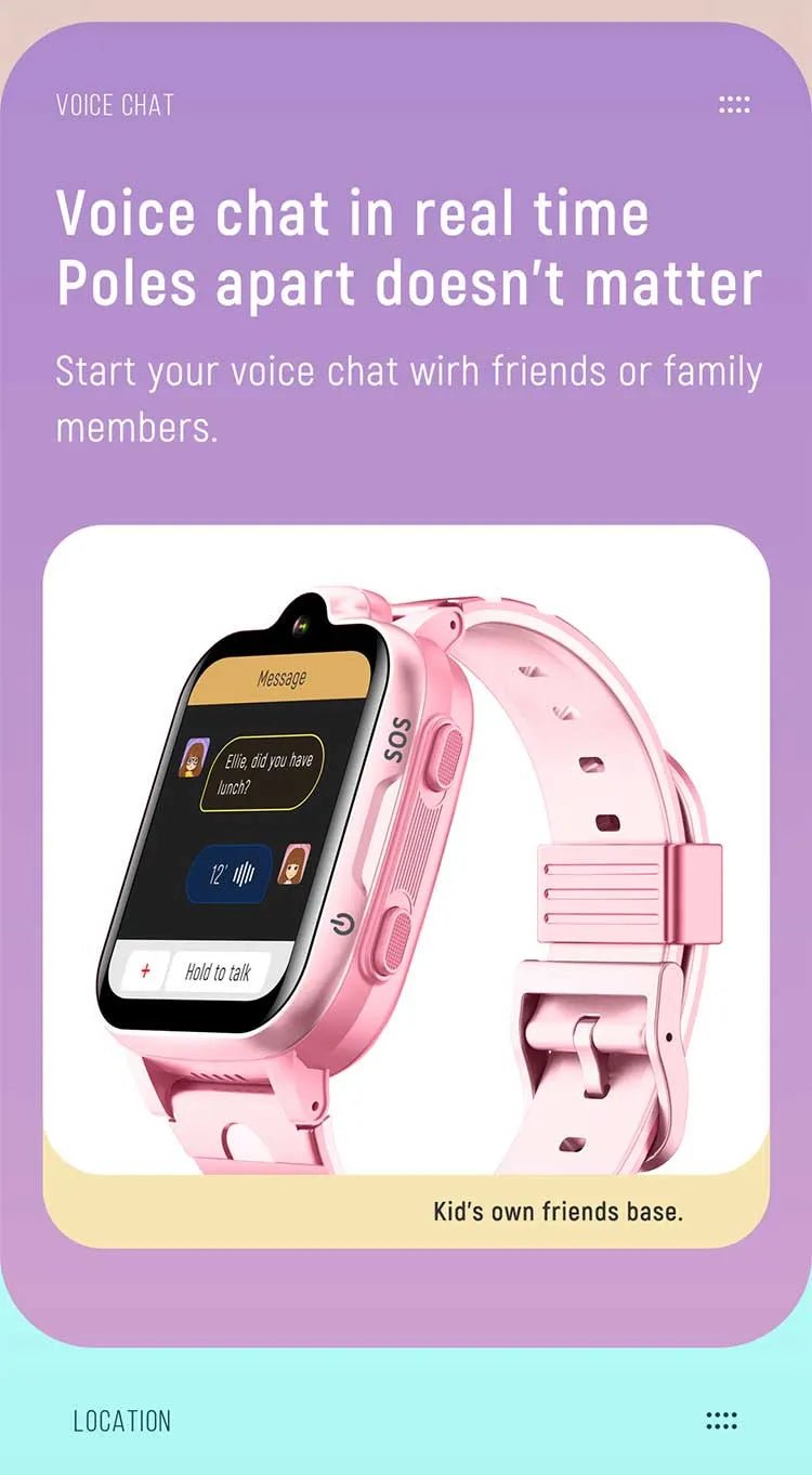 Tavice Kids 4G Smartwatch (Pink) Waterproof GPS Tracker with SIM, Voice & Video Calls, Camera, SOS Emergency Alert & Educational Games - Office Catch