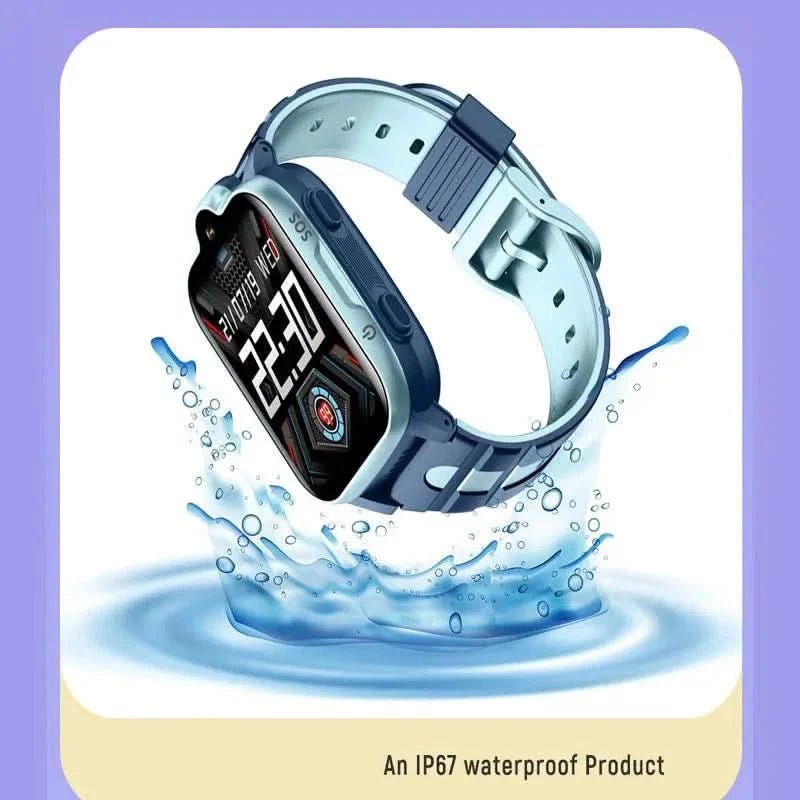 Tavice Kids 4G Smartwatch - Waterproof with GPS Tracker, SIM, Voice & Video Call, Camera, SOS Emergency Call & Educational Games (BLUE) - Office Catch