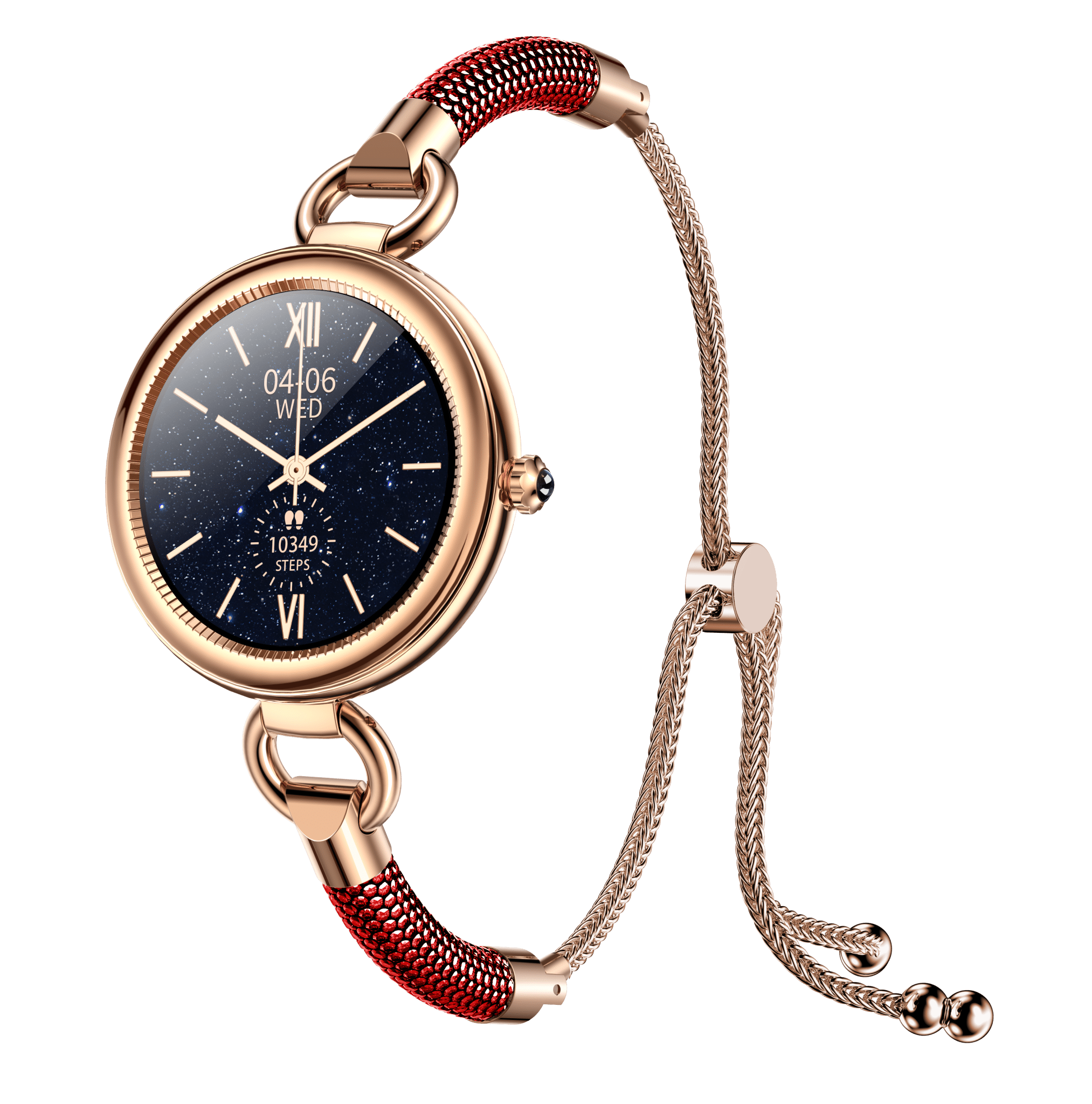 Tavice Misso Smartwatch for Women | Red Jewellery Style Strap, 1.19" AMOLED Display, Bluetooth Calling, AI Voice, Heart Rate, Sleep, Camera & Fitness Tracking - Office Catch