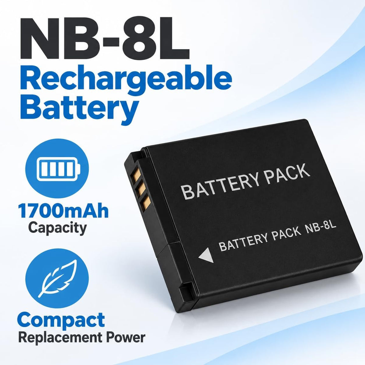 TAVICE NB-8L NB8L Replacement Battery Compatible with Canon PowerShot A3300 A3200 A3100 A3000 A2200 A1200 - Office Catch