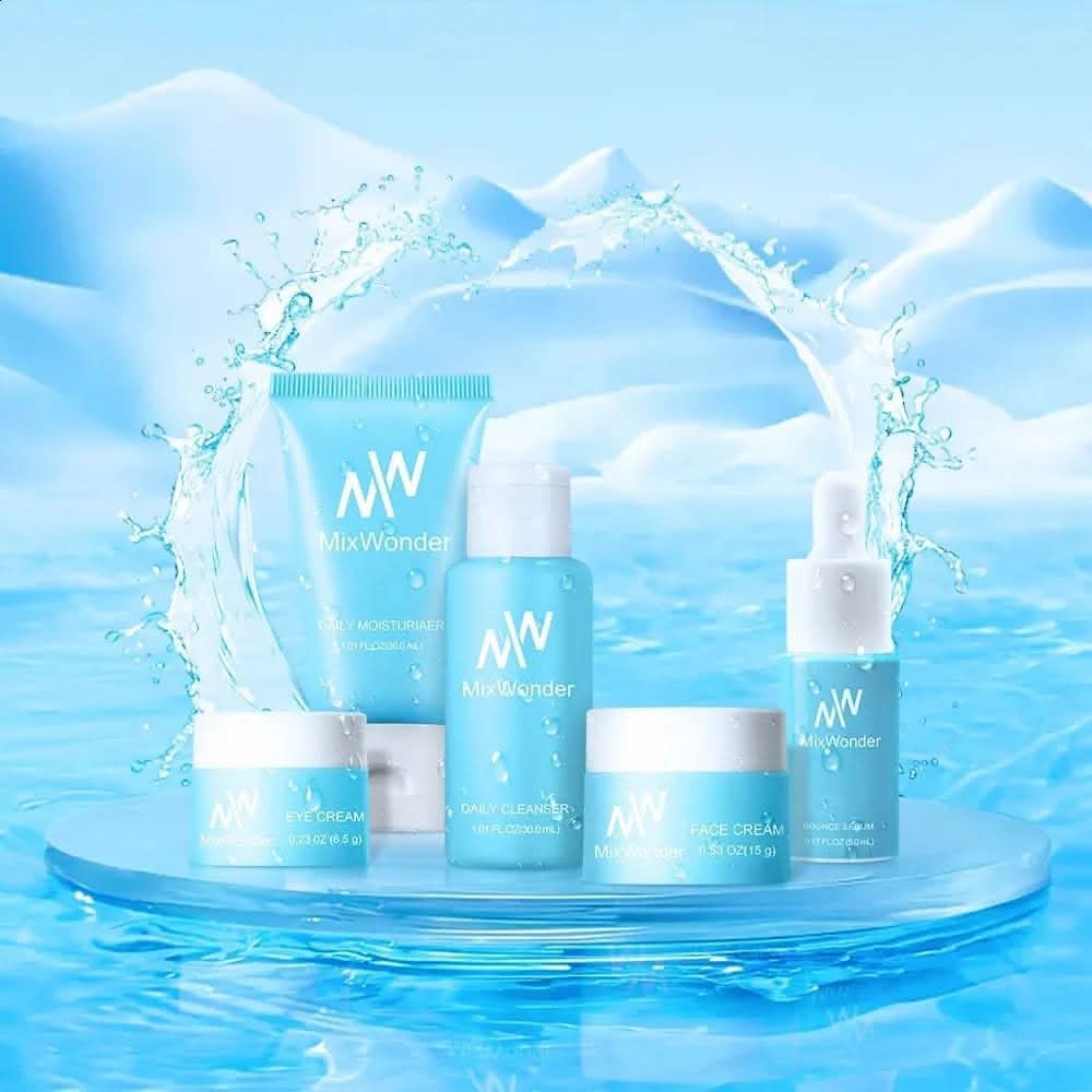 TAVICE Presents MixWonder Hydrating Skincare Set 5 - Piece Facial Care Set with Cleanser, Creams & Serum - Office Catch