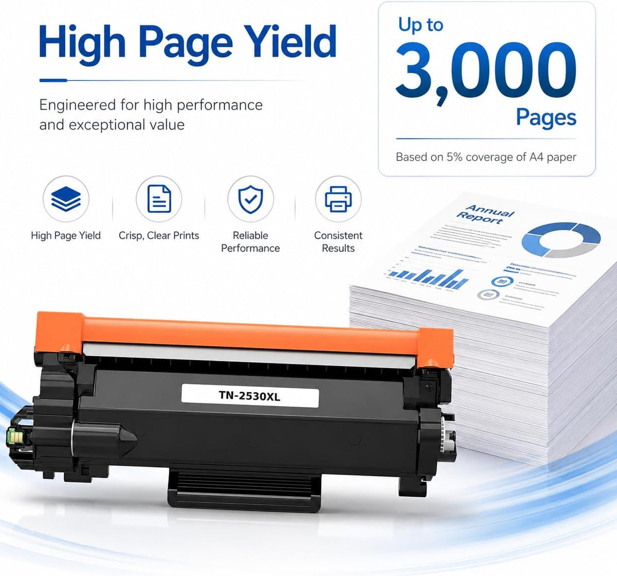 TAVICE TN2530XL Toner Cartridge Compatible with Brother HL-L2400DW/L2445DW/L2460DW/L2464DW - Office Catch