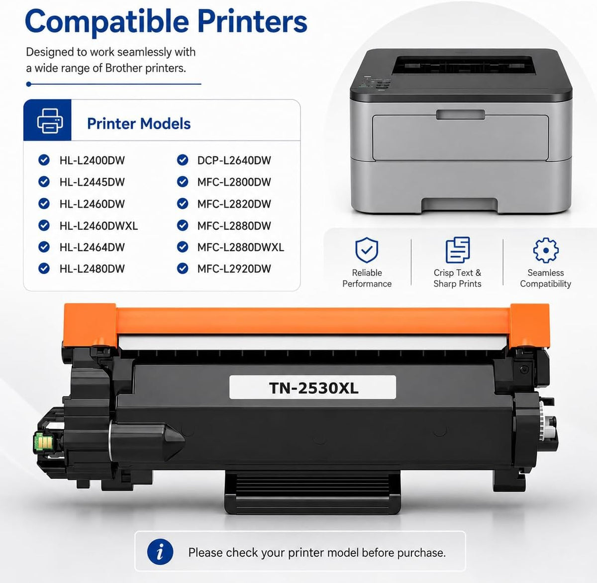 TAVICE TN2530XL Toner Cartridge Compatible with Brother HL-L2400DW/L2445DW/L2460DW/L2464DW - Office Catch