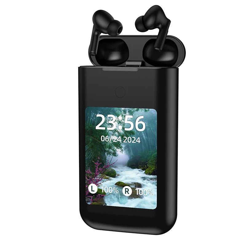 Tavice Uniqa High Capacity Power Bank with Built-in Wireless Earbuds, Flashlight & 2.8" Touch Screen - Office Catch