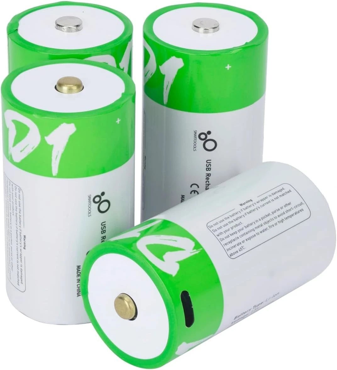 USB C Lithium - Ion Rechargeable C Battery 1.5V 5000mWh – 4 Pack with Fast Type - C Charging, LED Indicators & Constant Output - Office Catch