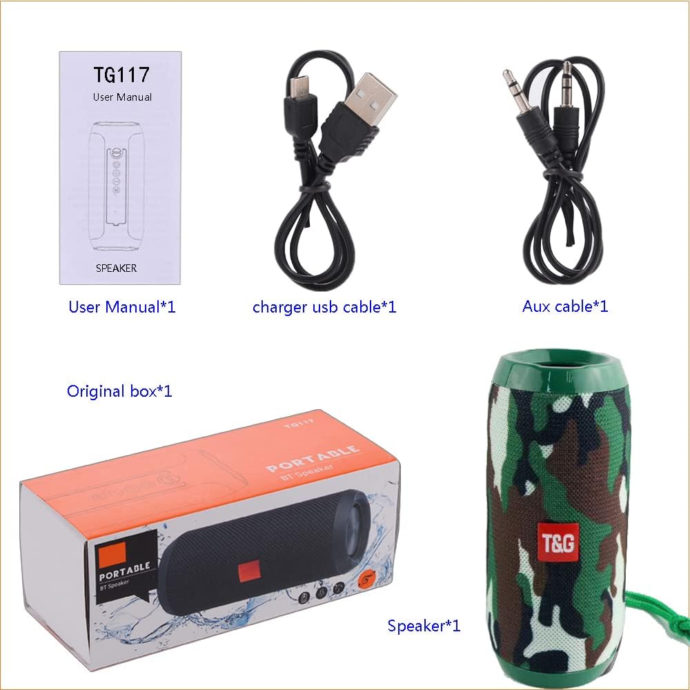 Wireless Portable Bluetooth Speaker Ear Boom Sound Speaker TG117 - Camouflage - Office Catch