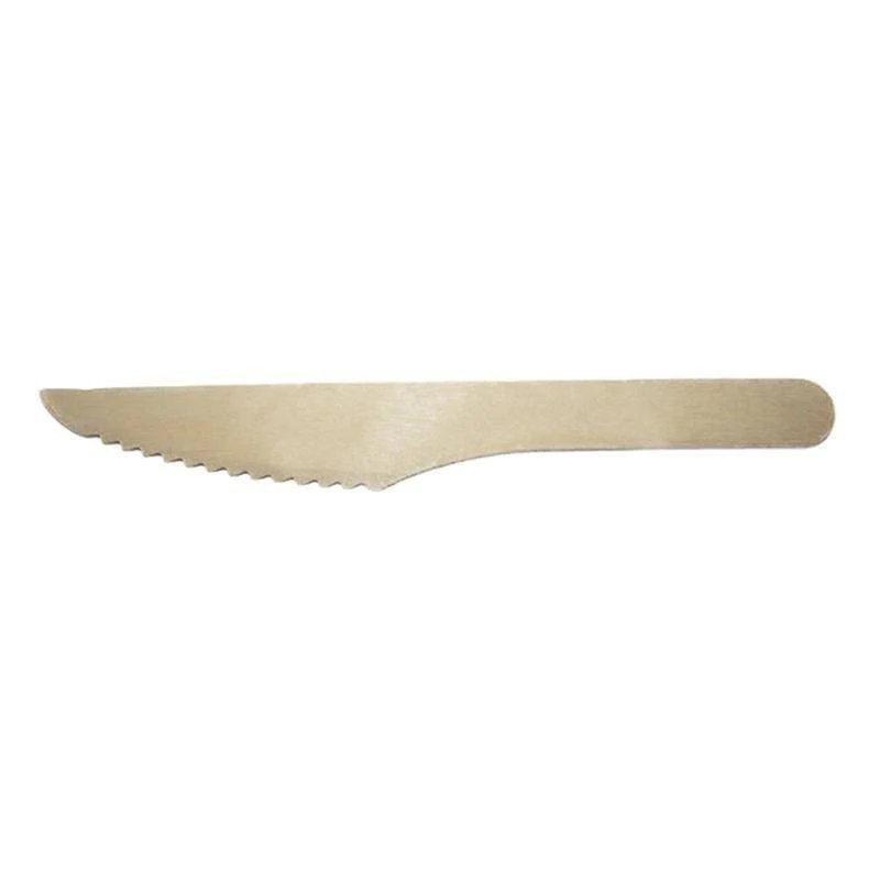 100 Pack | Disposable Wooden Knife All-Natural, Eco-Friendly, Biodegradable, and Compostable - Office Catch