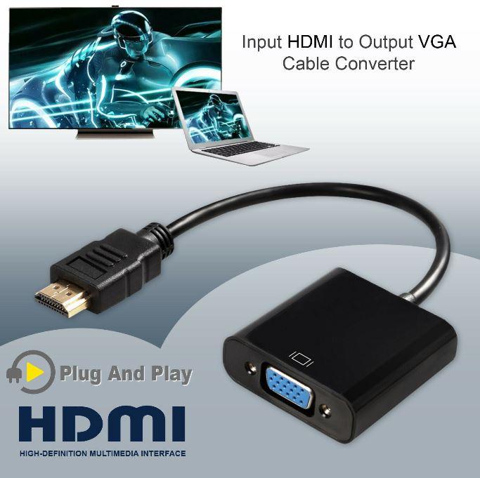 1080P HDMI Male to VGA Female Video Adapter Cable Converter - Office Catch