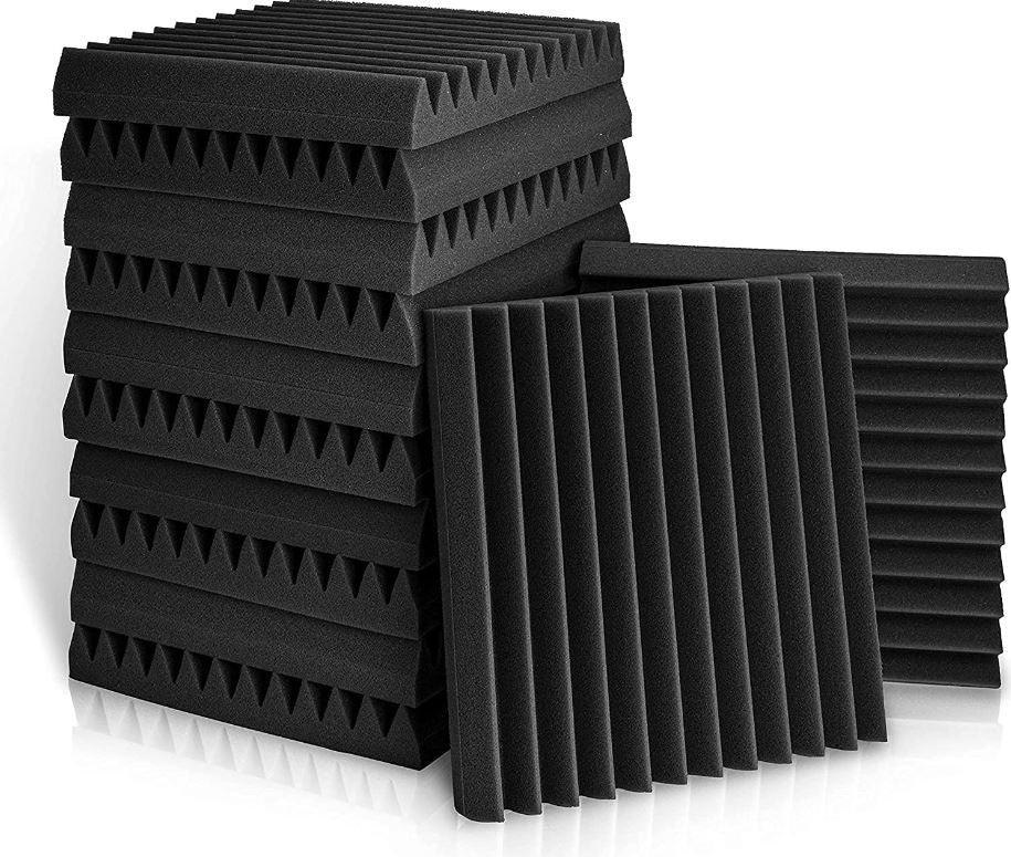 [12 Pack] Studio Acoustic Foam Sound Absorbtion Proofing Panels Tiles Wedge | 30*30*5cm - Office Catch