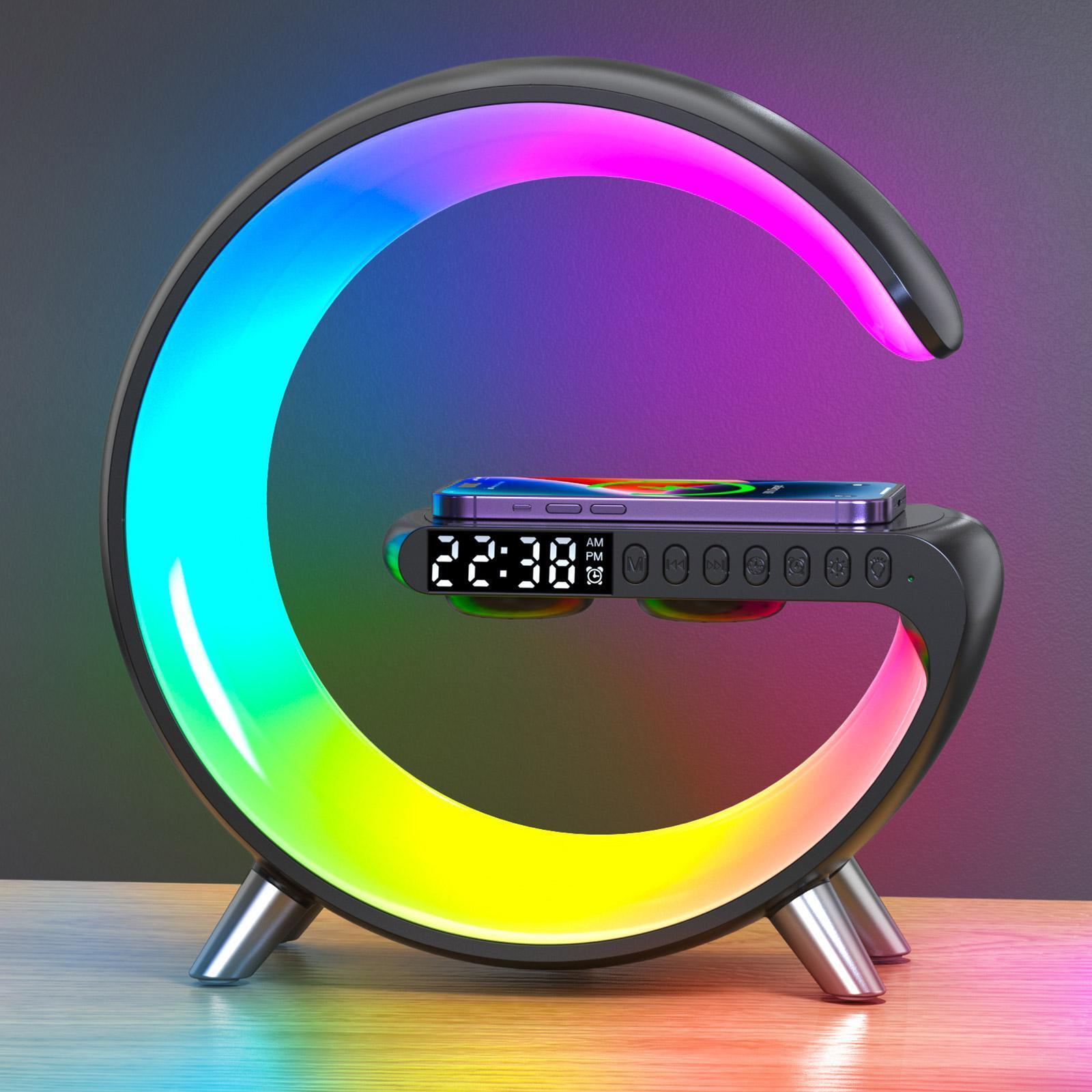 15W Wireless Fast Charger 5-in-1 Portable Smart Bluetooth Speaker W/ Alarm Clock - Office Catch