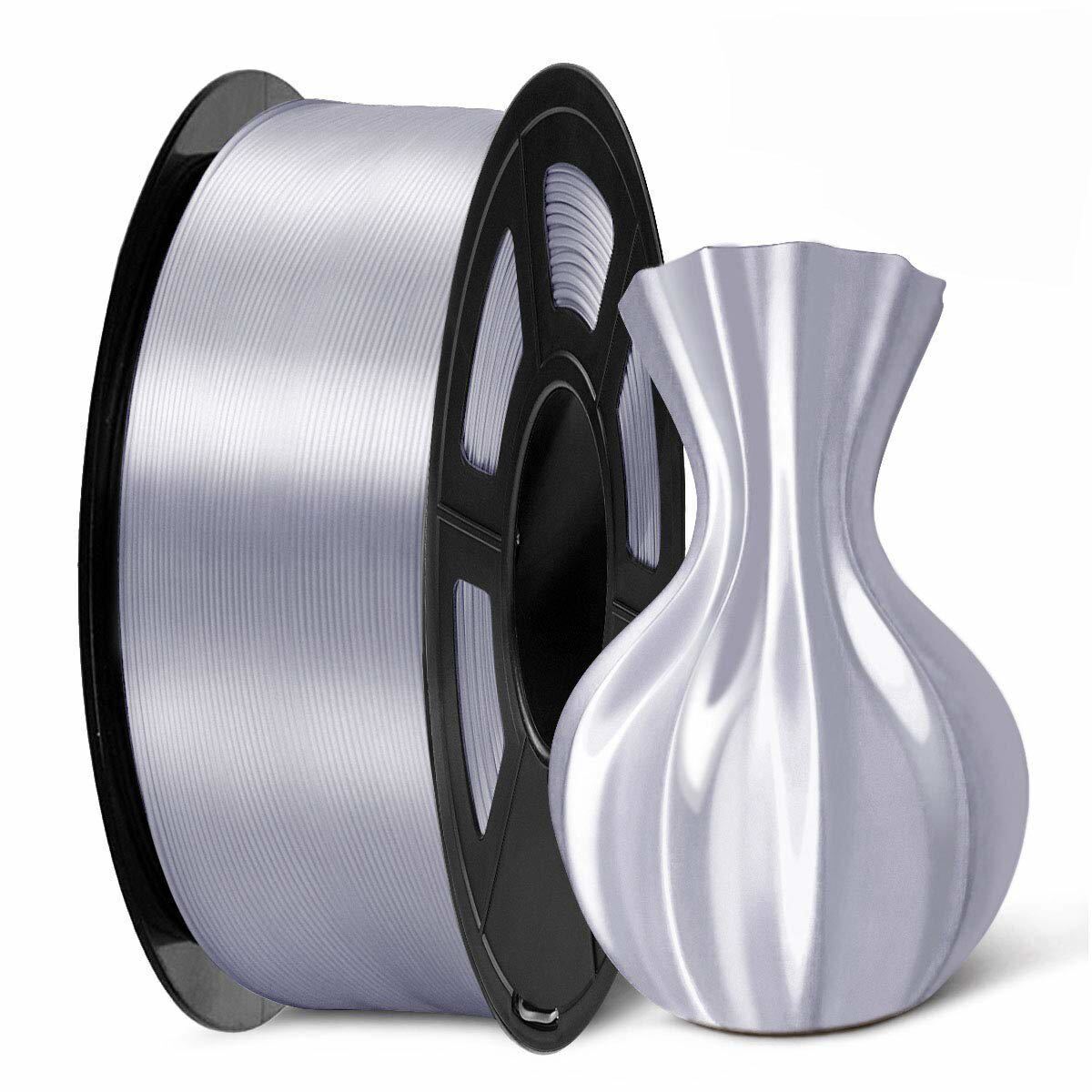 1.75mm 3D Printer Filament Silk - Silver 1KG - Office Catch