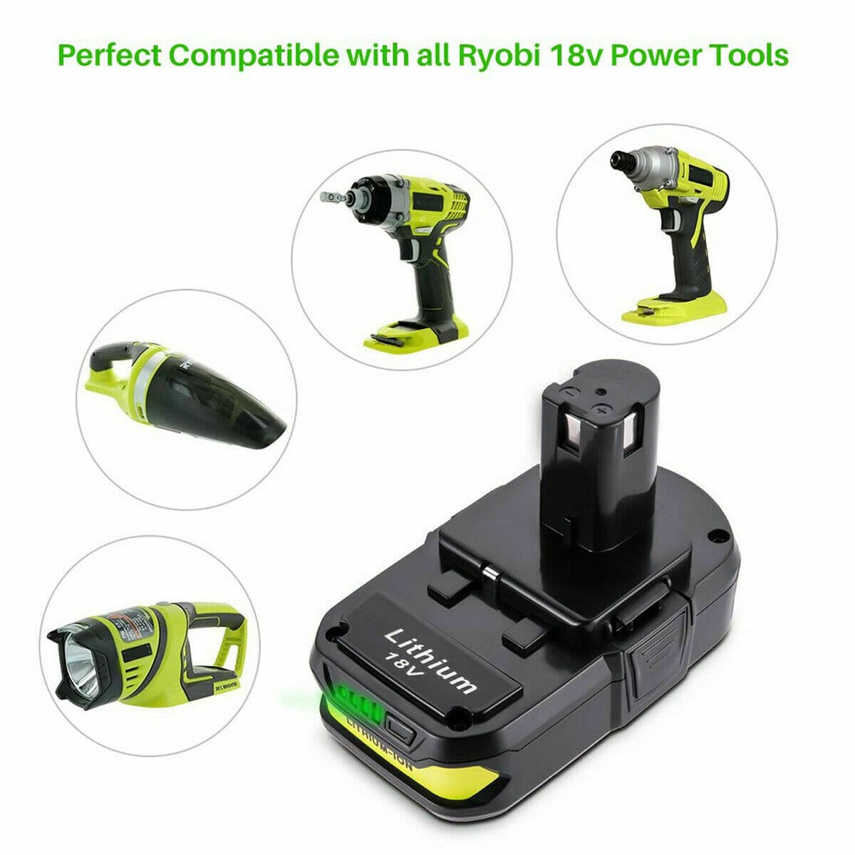 18V 5AH Ryobi One Plus Compatible Battery P108 RB18L50 P104 P780 RB18